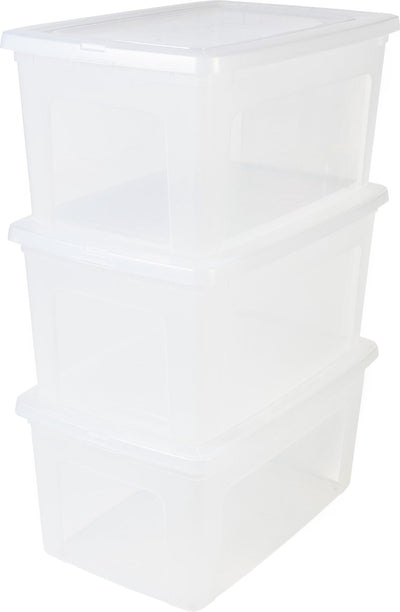 Iris Clearbox Aufbewahrungsbox – 50 l – Kunststoff – transparent – 3er-Set