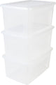 Iris Clearbox Aufbewahrungsbox – 50 l – Kunststoff – transparent – 3er-Set