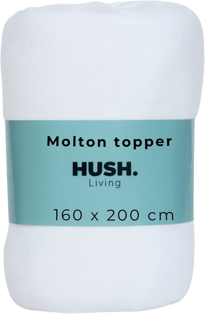 Stille. Living Hush Living Molton Topper-Schutz – 80 % Baumwolle, 20 % Polyester – hervorragende Feuchtigkeitsaufnahme – formstabil – Komfort und langlebiger Schutz – 160 x 200 + 15 cm