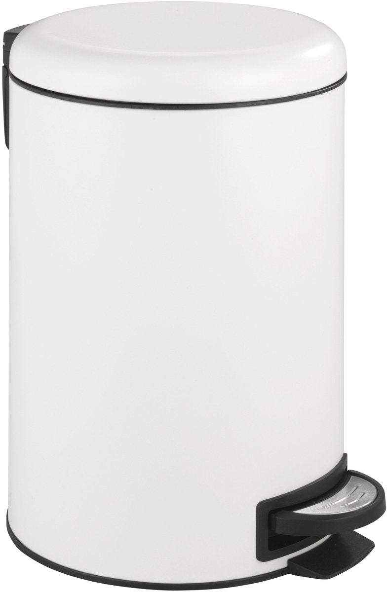 Wenko Treteimer Leman Easy-Close 12 Liter weiß matt - Easy-Close-Deckel - Abfalleimer - Mülleimer - Mülleimer - Mülleimer - Mülleimer