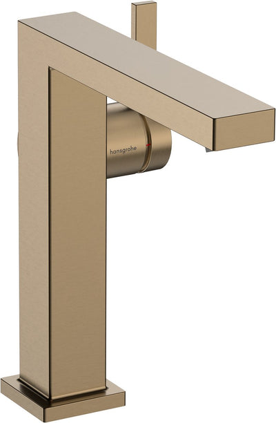 Hansgrohe tecturis e – Waschtischarmatur – Einhebelbedienung – Kaltstart energiesparend – mit Ablassschraube – Größe 150 mm – gebürstete Bronze