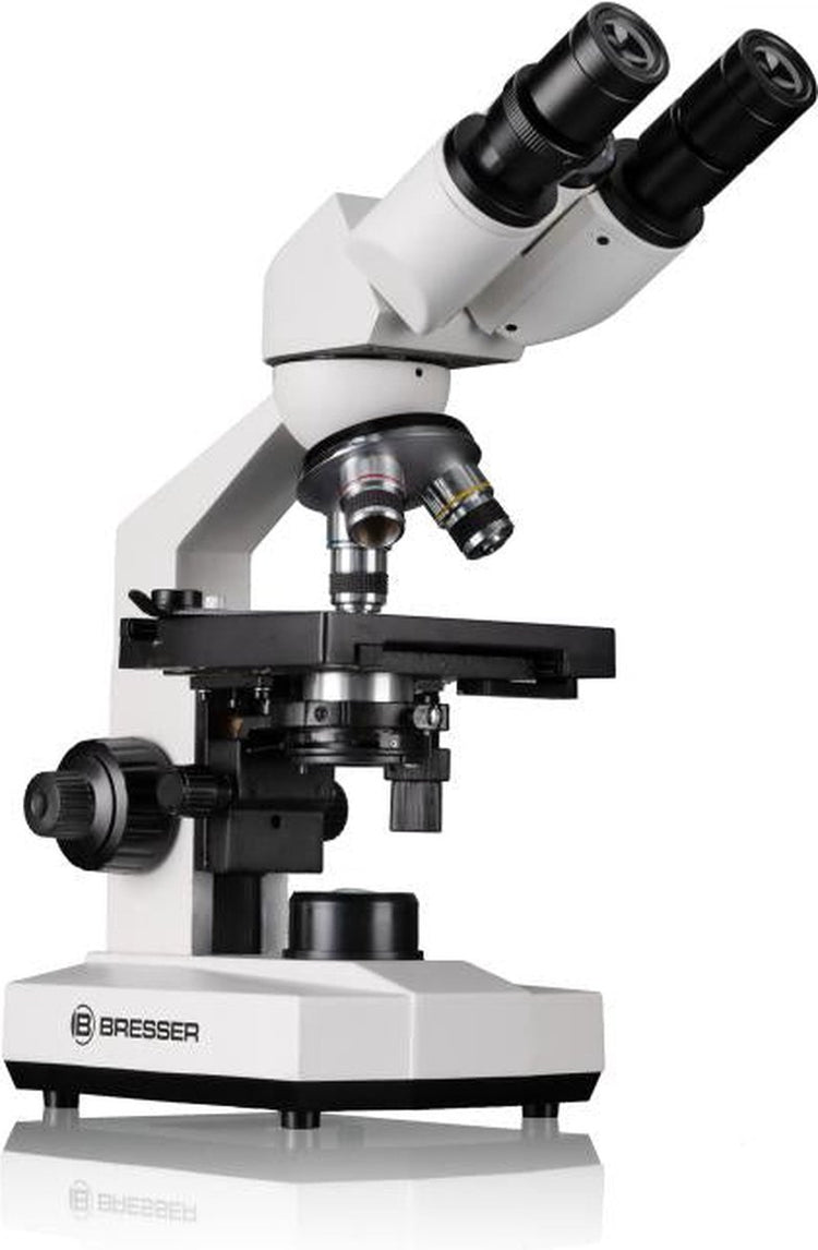 Bresser Erudit Basic Bino Mikroskop 40x-400x – Binokular, LED-Beleuchtung, Smartphone-Adaptertasche – für Schulhobby