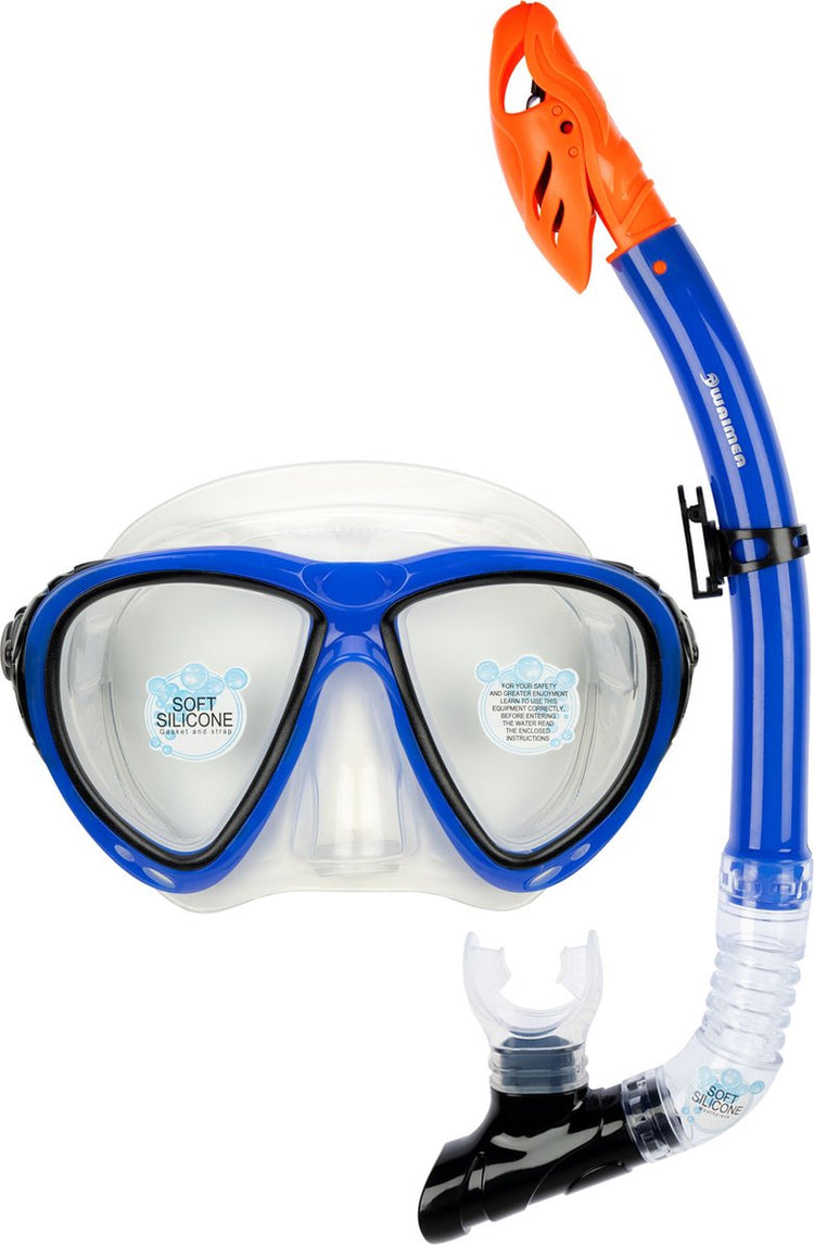 Waimea Taucherbrille mit Schnorchel Silikon – Senior – Schwarz Blau