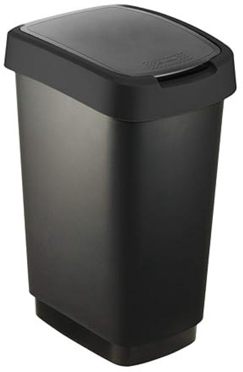 Rotho Salsa - Abfallbehälter - Schwingdeckel - 50l - BPA-frei - Schwarz