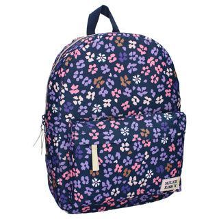 Rucksack Milky Kiss Prestige dunkelblaue Blumen