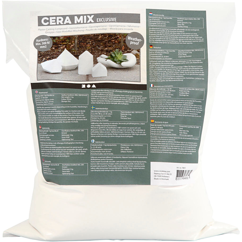 Creativ Company cera-mix exklusive Gipsabgussmischung, weiß, 5 kg 1 Karton