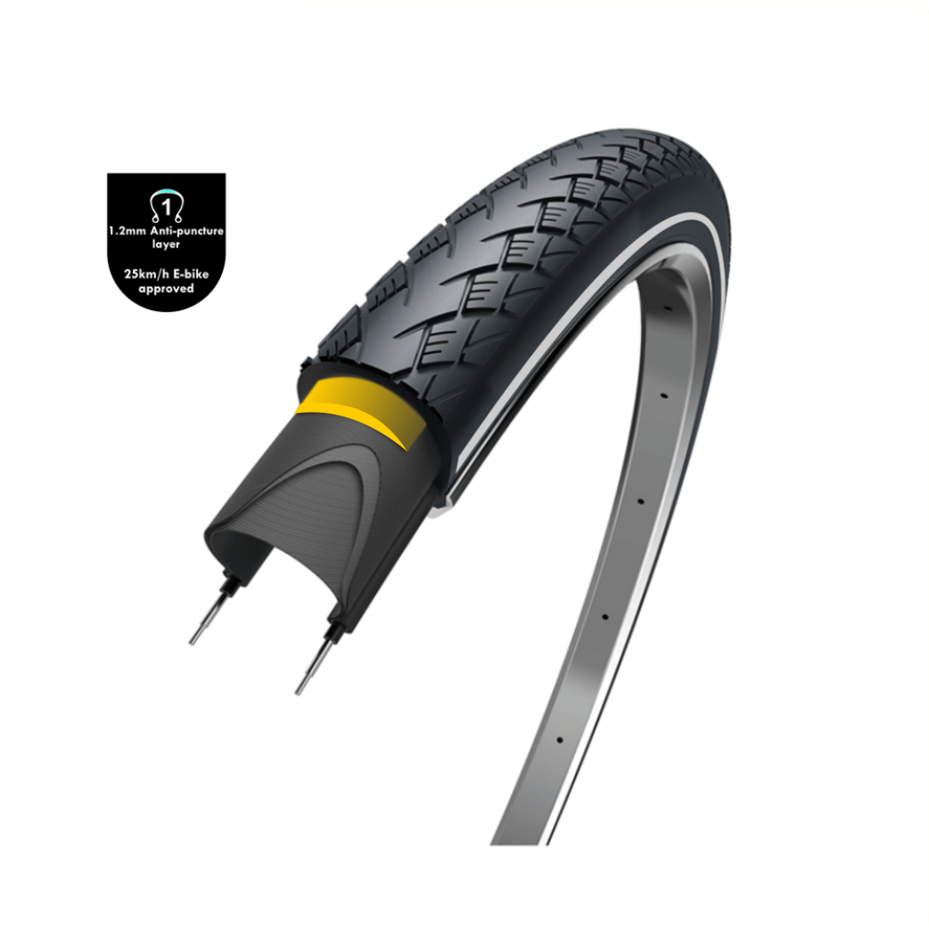 Wolff Wolff Metro (1,2 mm Anti-Laugher-Schicht), schwarz mit Reflexion, 26x1.75, Etro 47-559,
