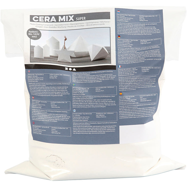 Creativ Company Cera-Mix Super Gips-Gießmischung, weiß, 5 kg 1 Karton