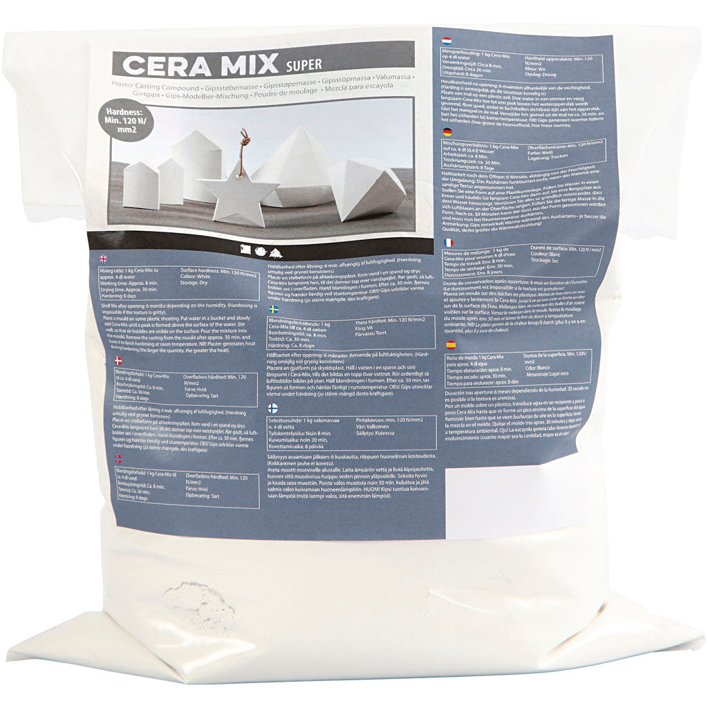Creativ Company Cera-Mix Super Gips-Gießmischung, weiß, 5 kg 1 Karton