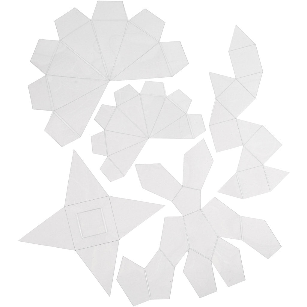 Creativ Company Formen, geometrische Formen, H: 6-13 cm, transparent, 5 Stück 1 Box