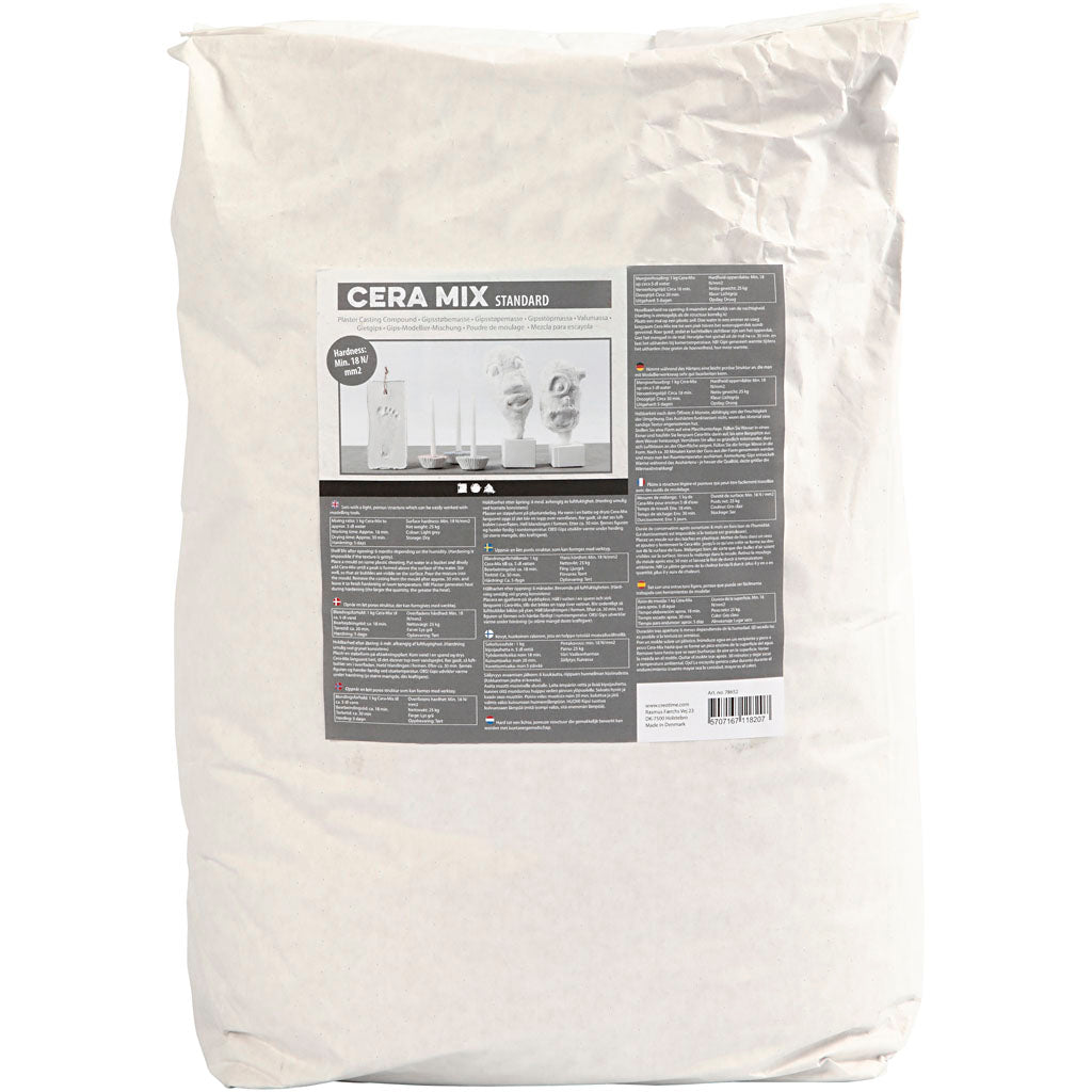 Creativ Company Cera-Mix Standard Gipsabgussmischung, hellgrau, 25 kg 1 Karton