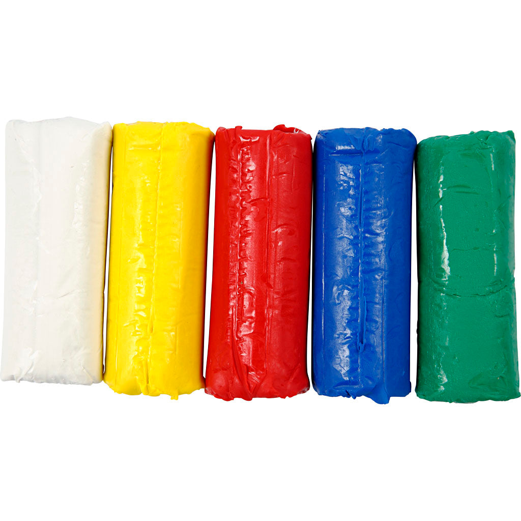 Creativ Company Modelliermasse, H: 9,5 cm, verschiedene Farben, 5x80 g 1 Box