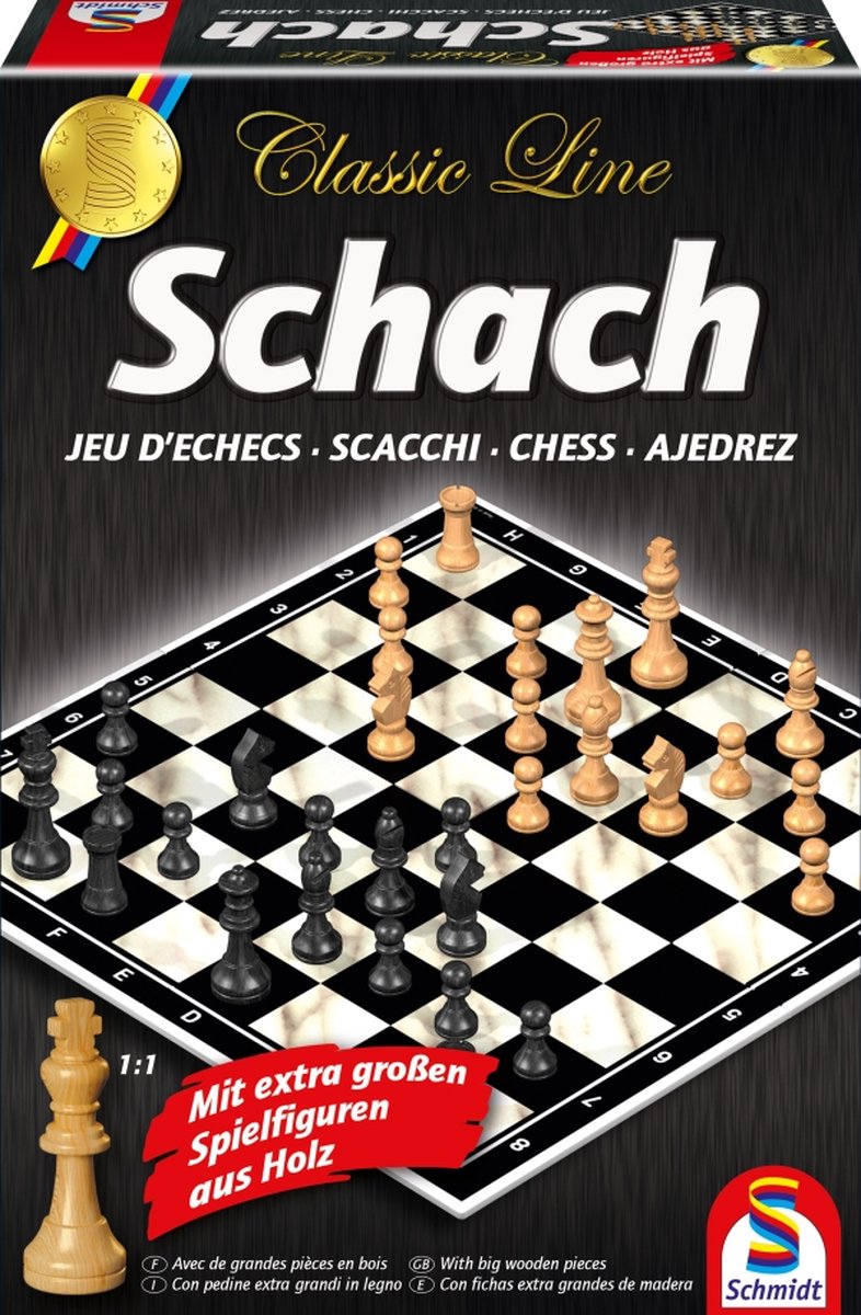 Schmidt ® - Schachschach mit extra großen Spielfiguren - Classic Line - Brettspiel - Strategieklassiker - 2 Spieler - ab 6 Jahren