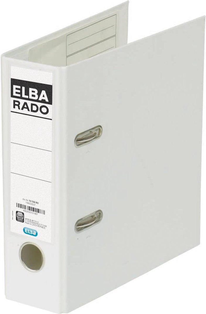 Ordner Elba Rado Plast weiß A5 500 Blatt Karton PVC