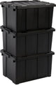 Iris Power Box robuste Aufbewahrungsbox – 68l – 100 % recycelter Kunststoff – Schwarz – 3er-Set