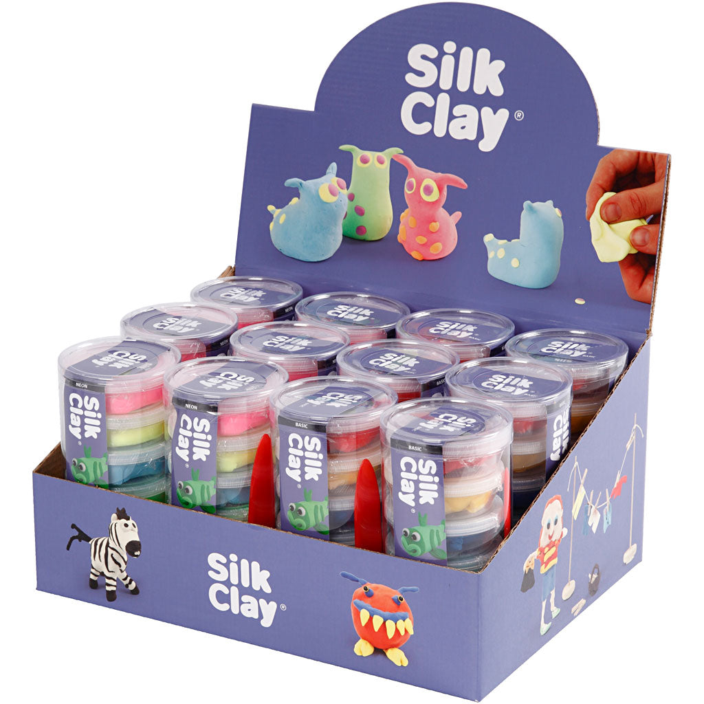 Silk Clay®, Neonfarben, Standardfarben, 12er Set 1 Box