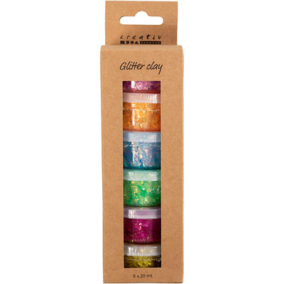 Creativ Company Glitzerknete, fröhliche Farben, 6x20 ml 1 Box
