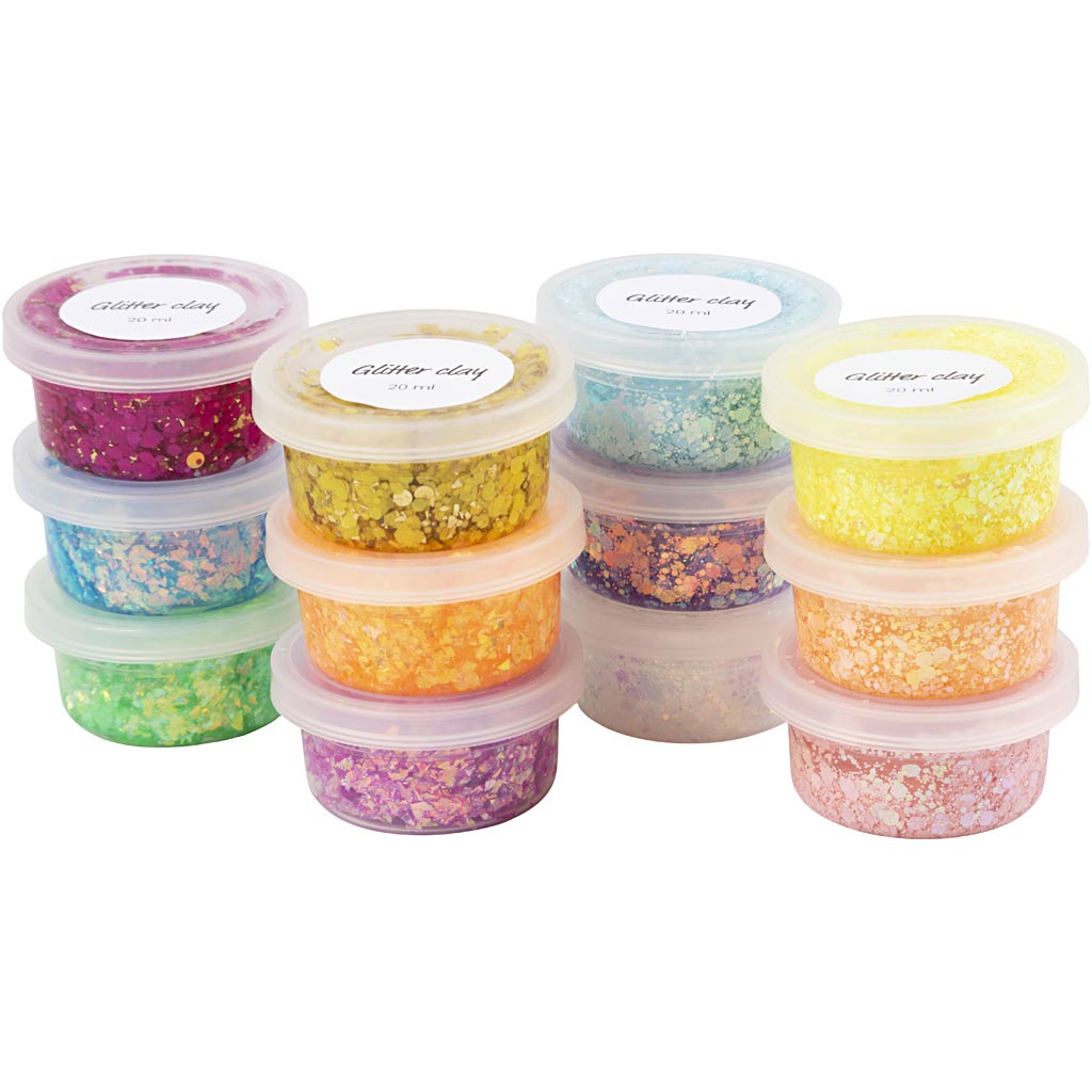 Creativ Company Glitzerknete, verschiedene Farben, 72x20 ml 1 Box