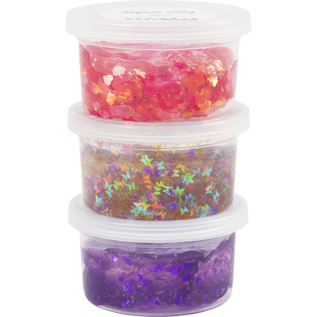 Creativ Company Pailletten-Ton, lila-rosa Harmonie, 3x60 gr 1 Box