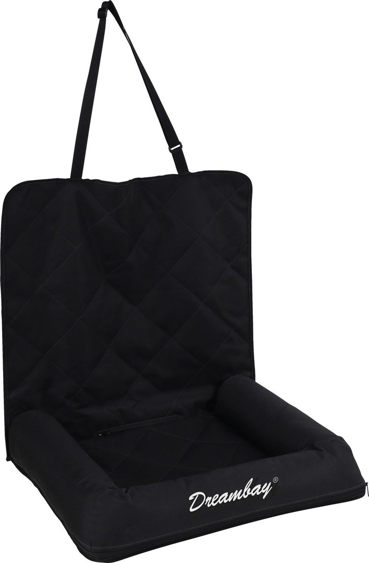 Flamingo Autositz Hund – Autositz Dreambay schwarz – 59x50x58cm – wasserabweisend sicher – waschbarer Bezug