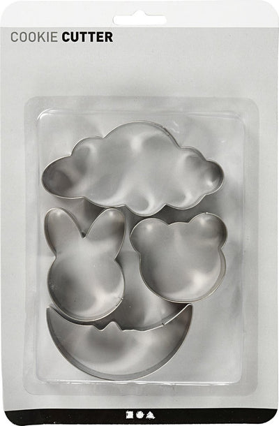 Creativ Company Ausstechformen, Wolke, Hase, Bär, Marienkäfer, H: 10 cm, 4 Stück 1 Box