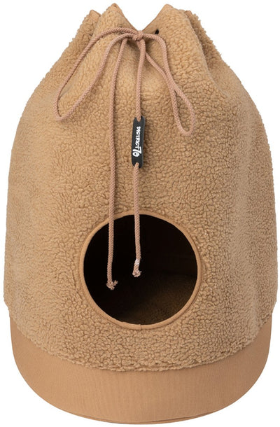 District 70 Casa Teddy – trendiges Katzenhaus aus superweichem Stoff – Maße 45 x 45 x 60 cm – Mokka