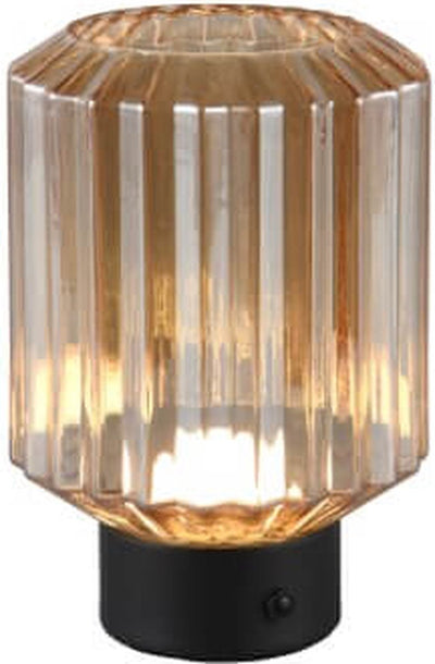 Rl lebe dein Licht Reality Lord - Tischleuchte - Schwarz matt - inkl. 1x SMD 2W - Touch-Funktion - wiederaufladbar - Rauchglas