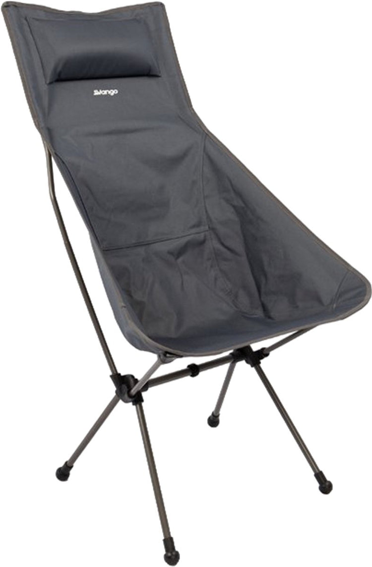 Vango Micro Hochstuhl – Campingstuhl – Stahlgestell – Endur-Polyester – hohe Rückenlehne mit Kopfstütze – kompakt zusammenklappbar – Gewicht 1,8 kg – max. Traggewicht 120 kg – inklusive Tragetasche