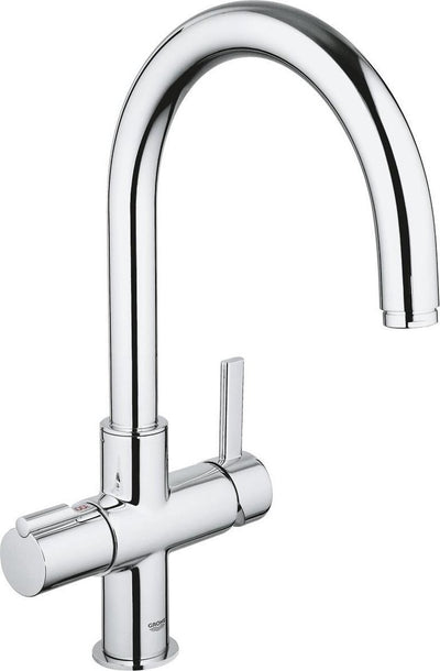 Grohe rote Küchenarmatur – hoch – Chrom