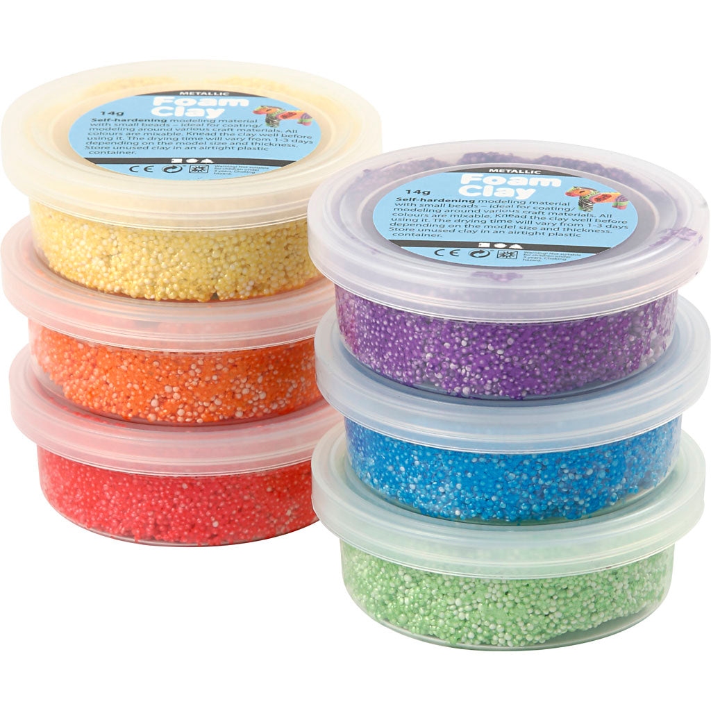 Foam Clay®, Metallic, kräftige Farben, 6x14 gr 1 Box