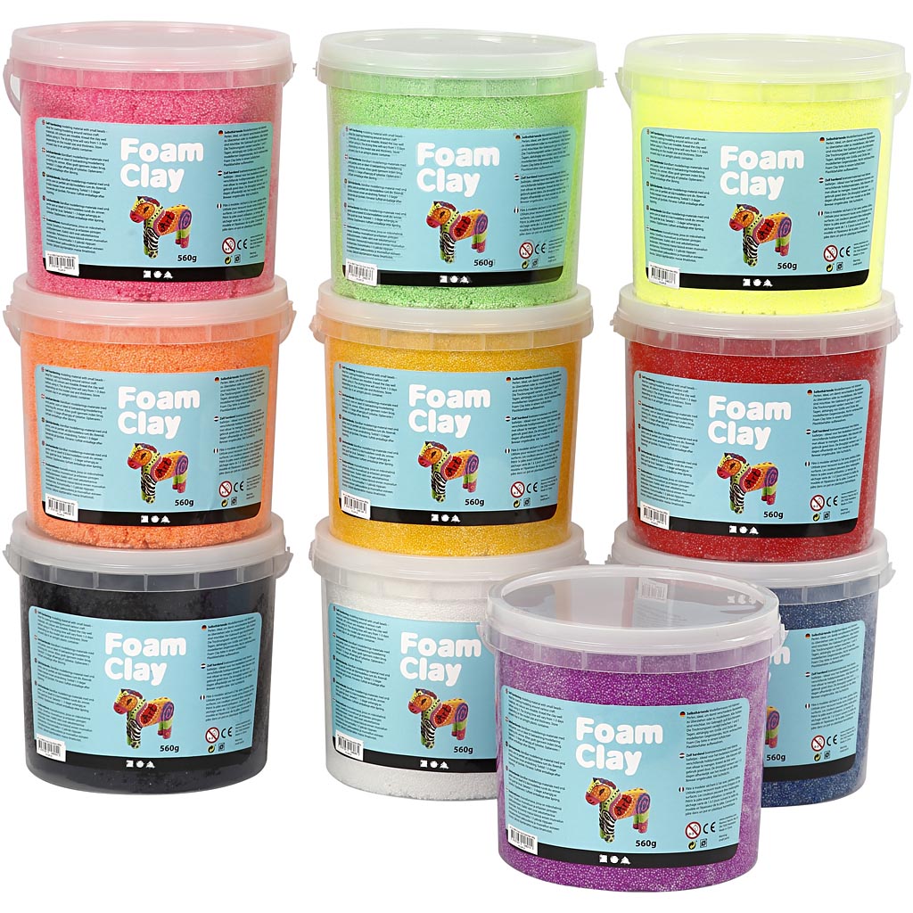 Foam Clay ®, verschiedene Farben, 10x560 gr 1 Karton