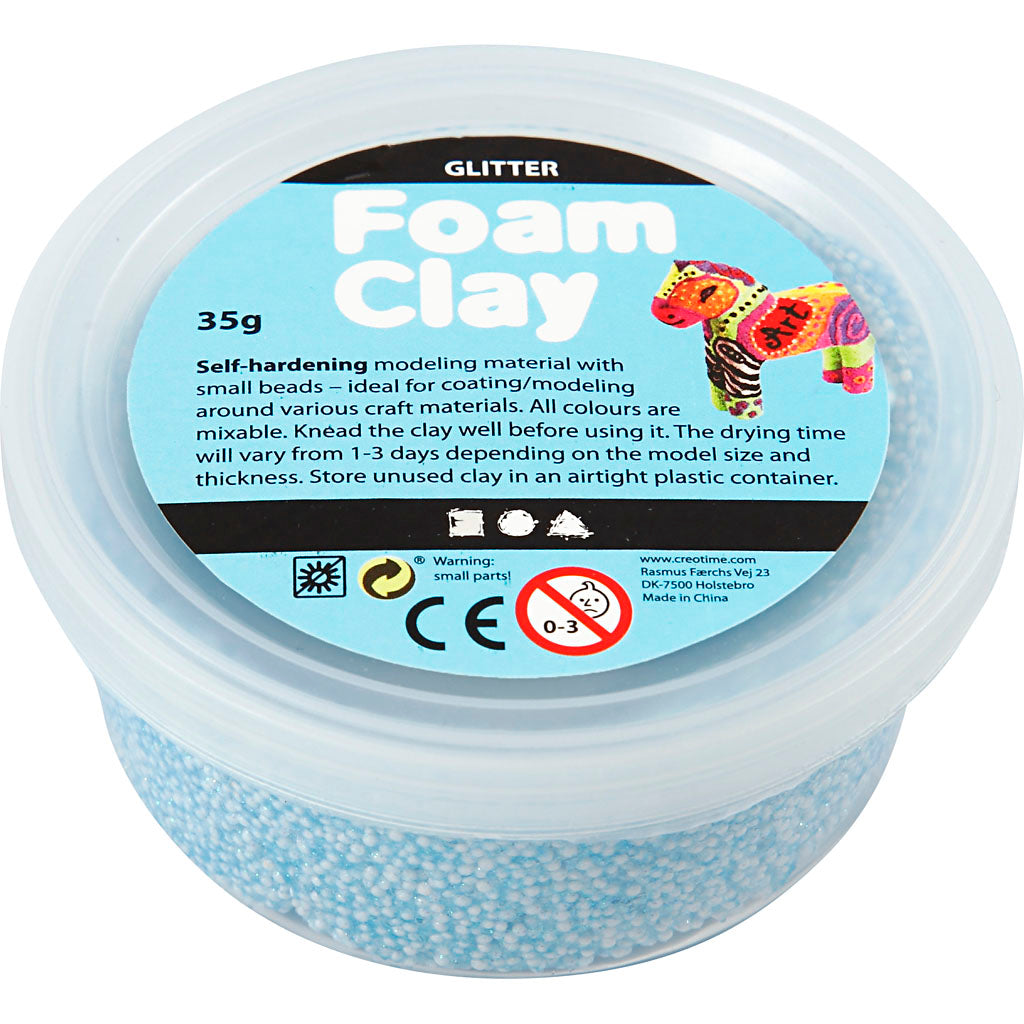 Foam Clay®, Glitzer, Hellblau, 35 gr 1 Box