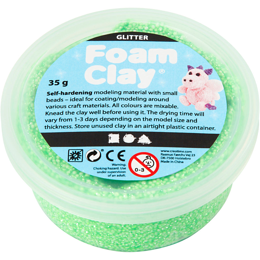 Foam Clay®, Glitzer, grün, 35 gr 1 Box