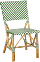 Mica Dekorationen Mandox Bistrostuhl – L45,5 x B57 x H89 cm – Rattan – Dunkelgrün, Weiß