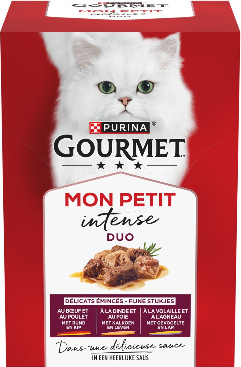 Gourmet Mon Petit Intense - Nassfutter für Katzen - Rind Huhn - 24 x 50 gr