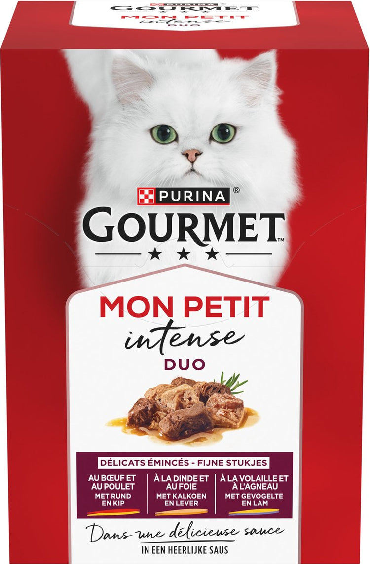 Gourmet Mon Petit Intense - Nassfutter für Katzen - Rind Huhn - 24 x 50 gr