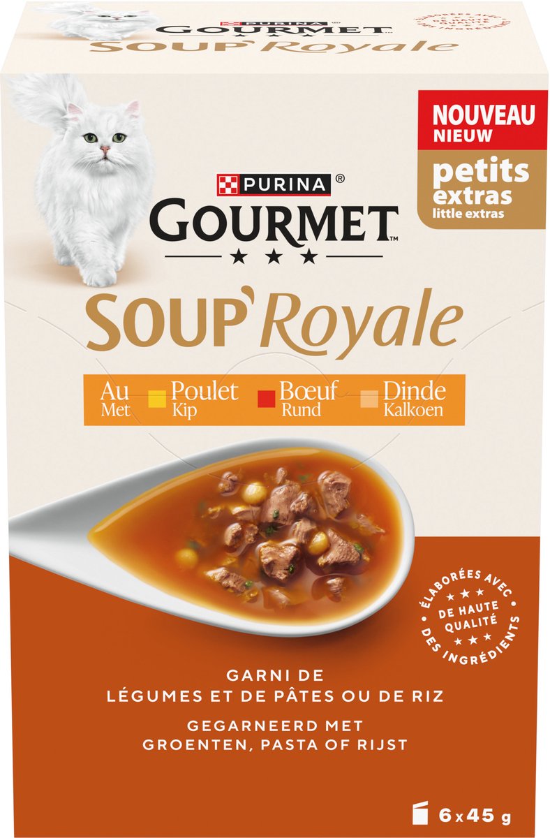Gourmet Katzenfutter Nasssuppe Royale - Rind - 4 x 6x45g