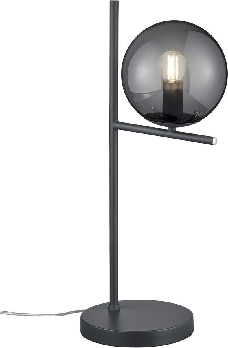 Trio pure - Tischleuchte - Anthrazit - exkl. 1x e14 28w - rauchfarbenes Glas