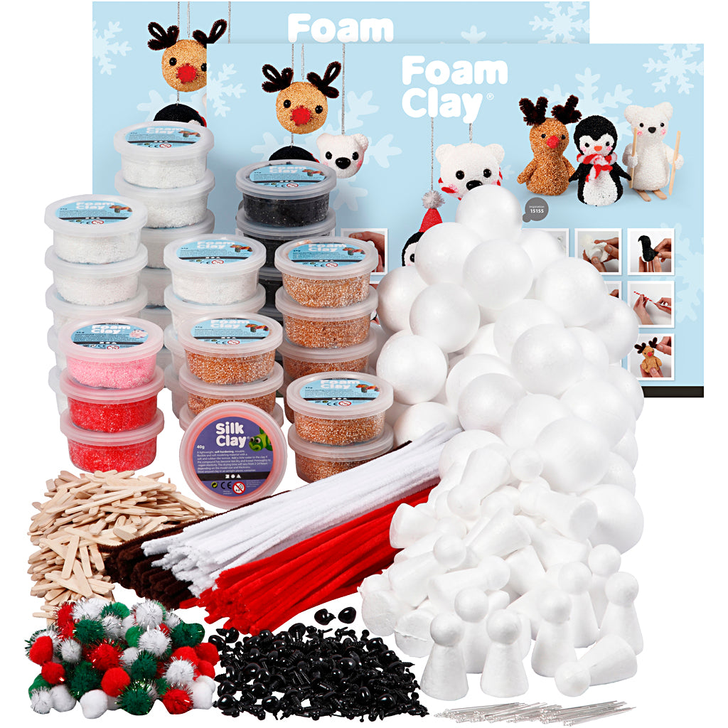 Foam Clay Gruppenset Polartiere mit ®, verschiedene Farben, 1 Set