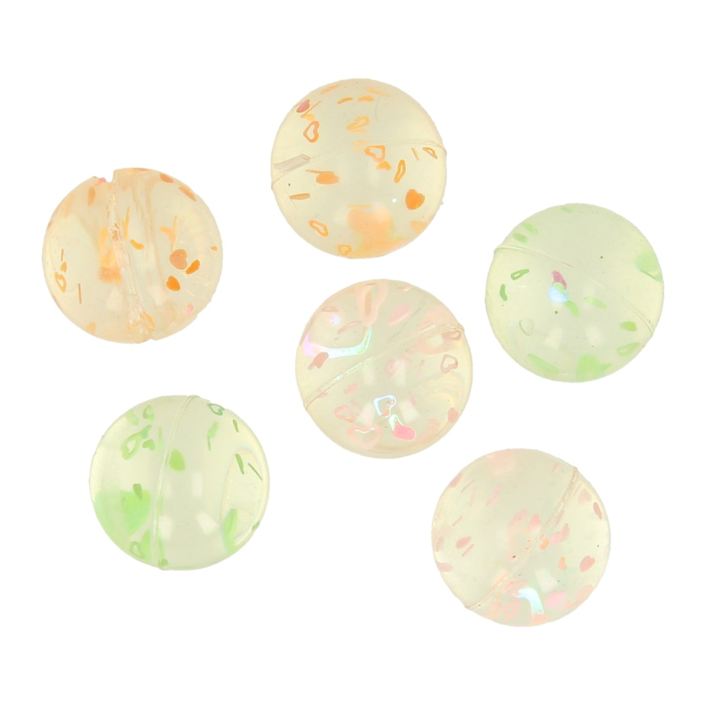 Grenzkugeln transparent Speckle, 6st