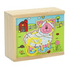 Holzstraßenpuzzle -Farm, 4 Set von 4