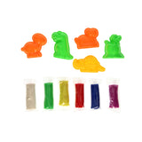 Tonset in Aufbewahrungsbox in Dino-Formen – 6 Tonfarben - afbeelding 3