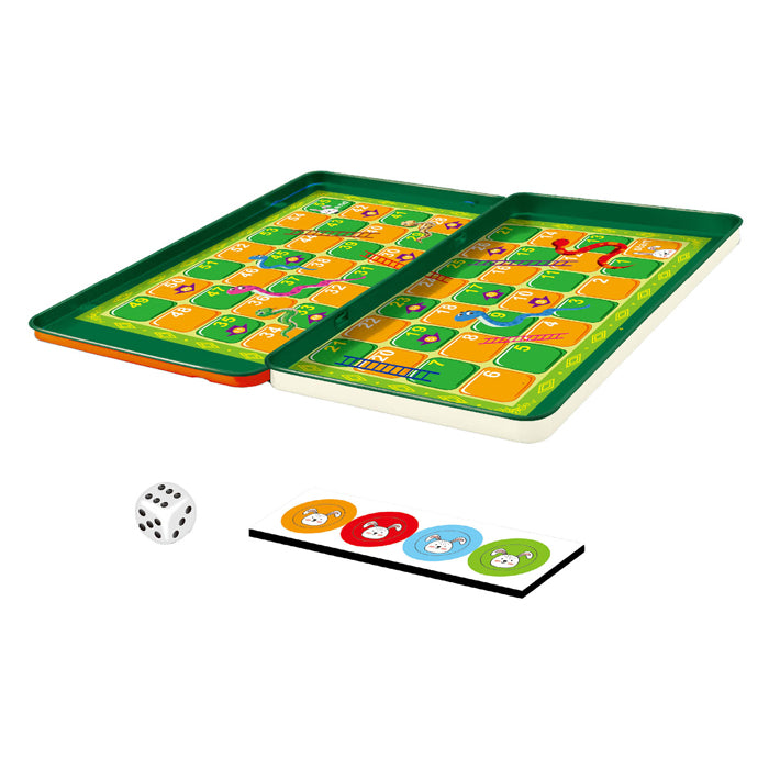 Schlangen- und Leiterspiel magnetisch in einer Dose