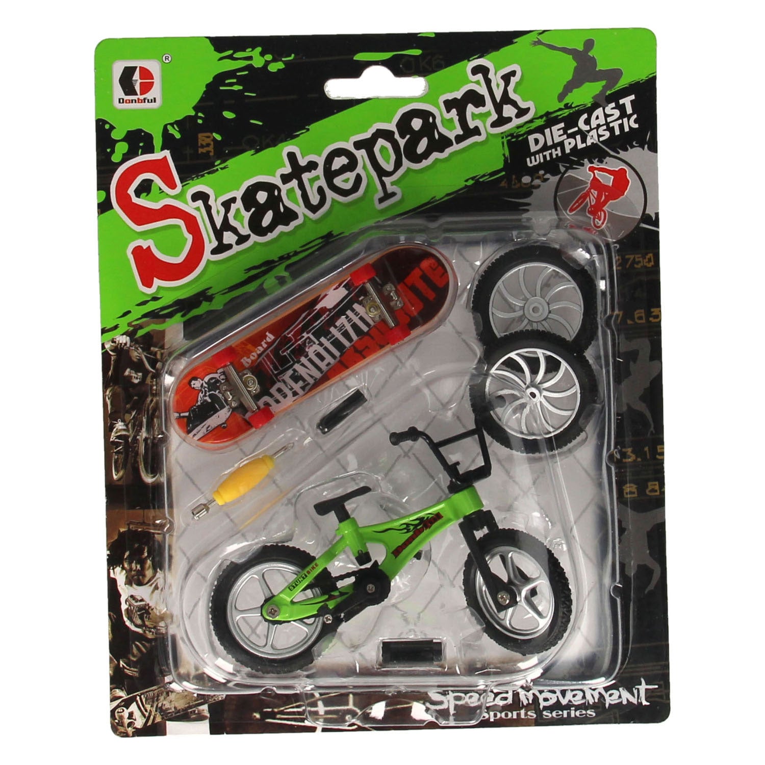 Fingerstunt -Fahrrad mit Accessoires