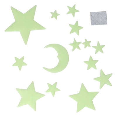 Leuchten Sie im dunklen Set -Mond und Sterne