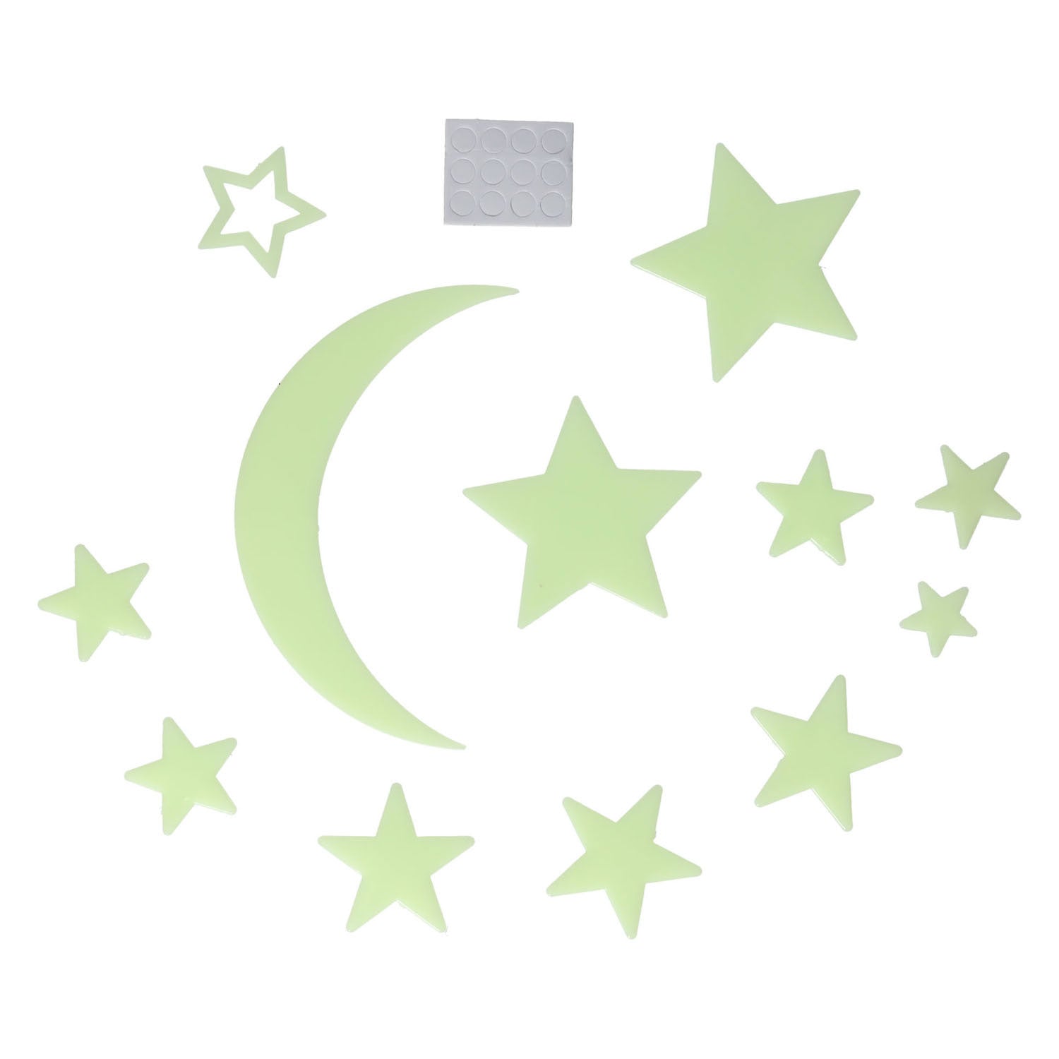 Leuchten Sie im dunklen Set -Mond und Sterne