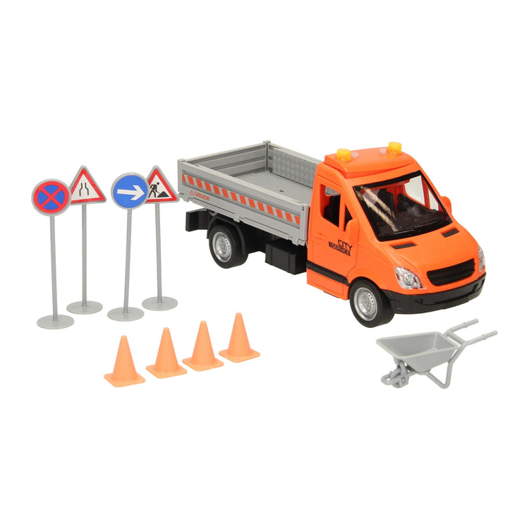 LKW-Bauarbeiten mit Licht und Ton