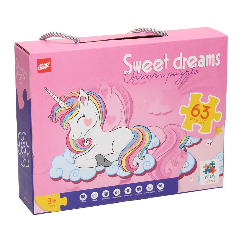 Puzzle süße Träume Einhorn, 63 Teile.
