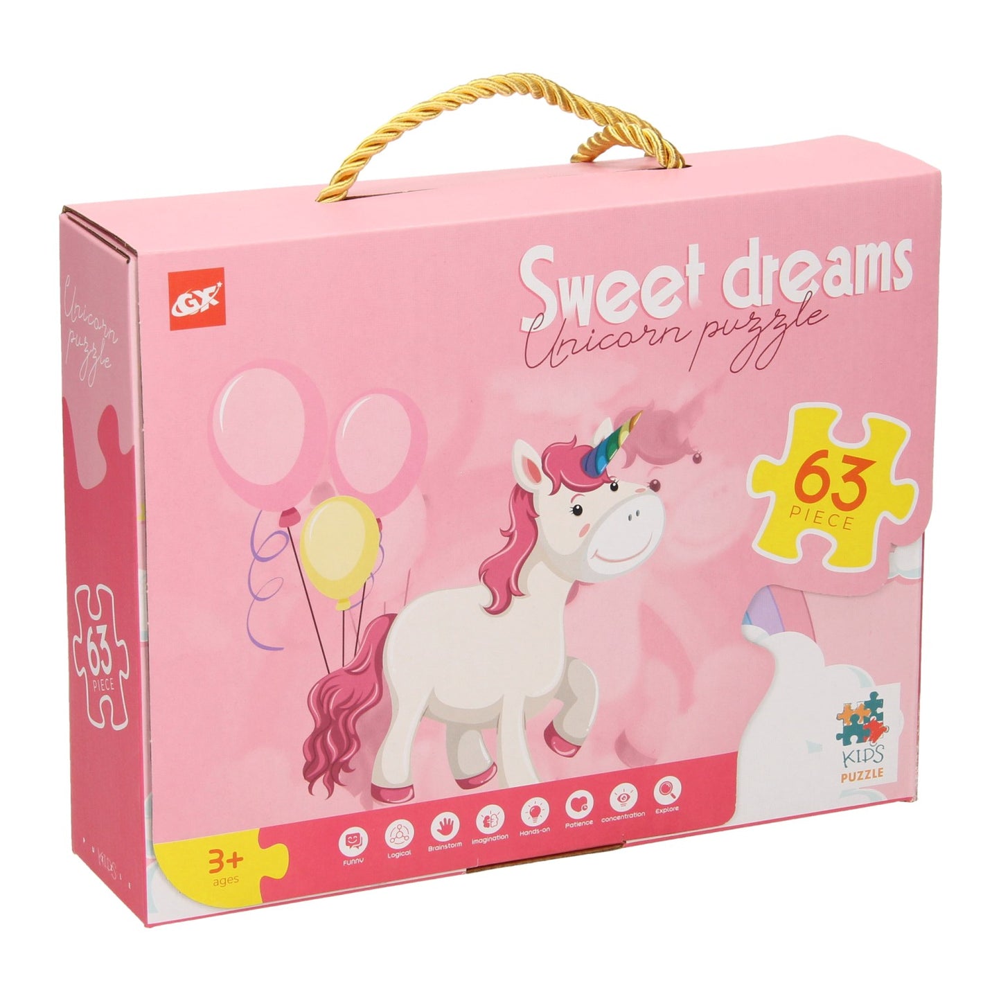 Puzzle süße Träume Einhorn, 63 Teile.