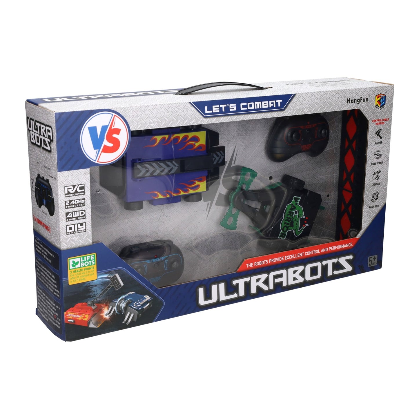 RC-gesteuerte Kampfroboter – Set aus 2 Robotern und Arena